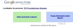 Google habilitó sitio para búsqueda de personas en Atacama