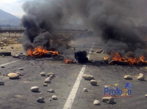 Manifestantes se tomaron ruta entre Vallenar y Freirina por