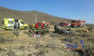 Vehiculo volcó con 5 ocupantes en las cercanias de Carrizal Bajo